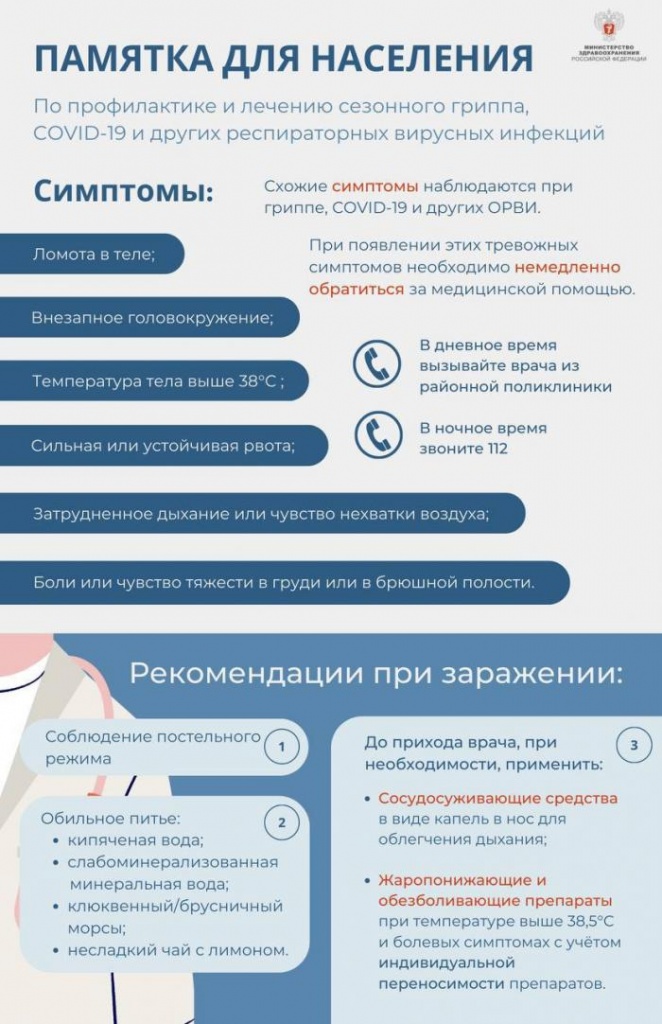 Минздрав РФ разработал памятку для населения