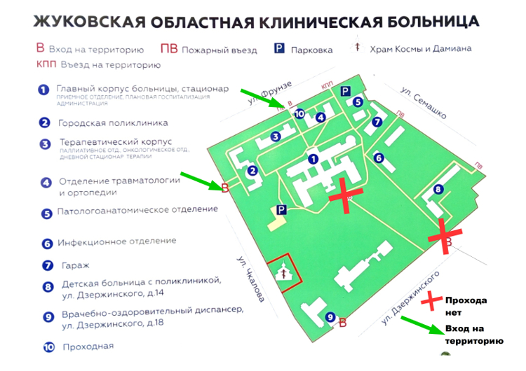 Навигация по территории Жуковской ОКБ